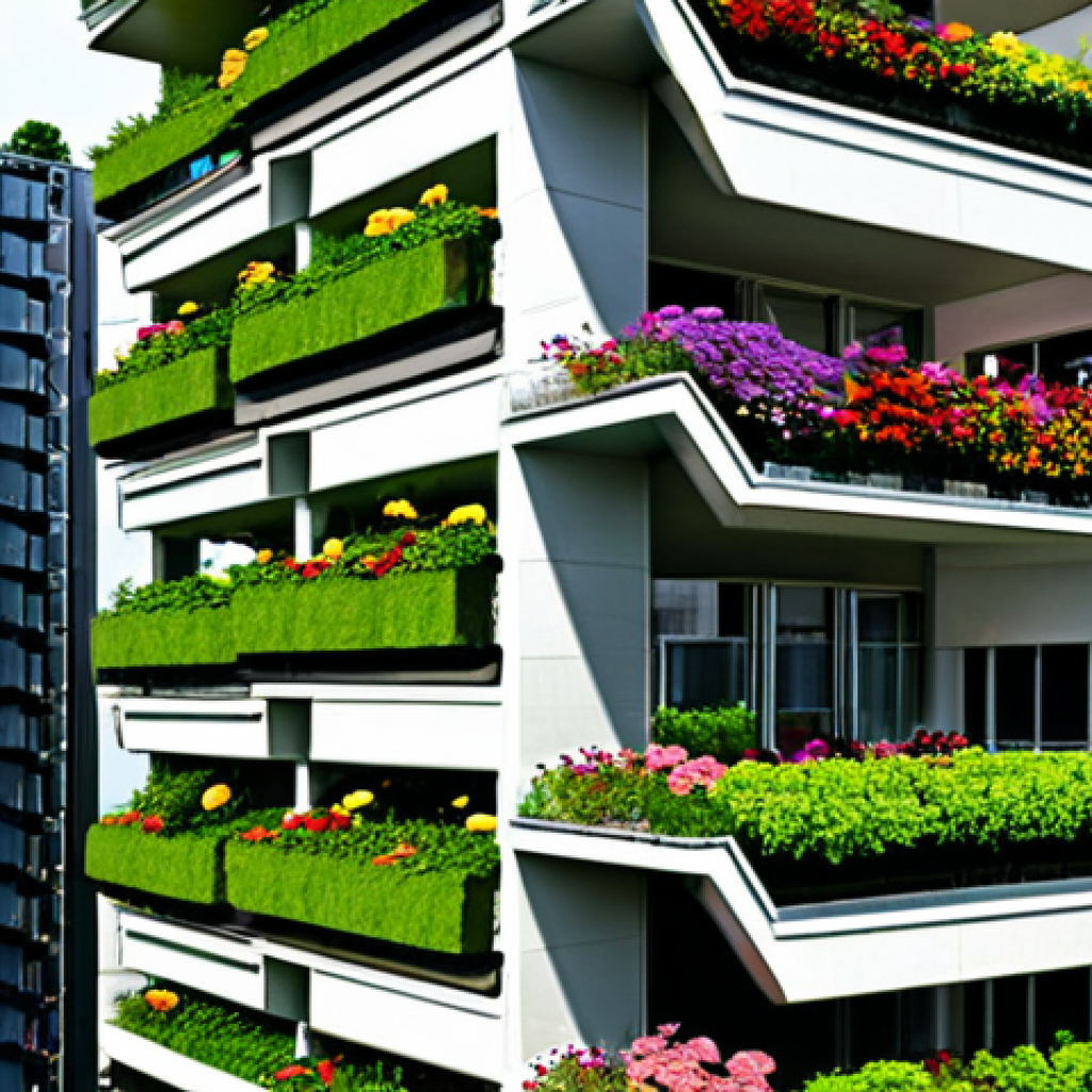 **Image Prompt 1: Vertical Forests in Urban Settings**
   - Create an image of a futuristic cityscape featuring vertical forests on high-rise buildings. Each balcony should be filled with lush greenery, colorful flowers, and small trees, showcasing a harmonious blend of nature and urban living. The scene should capture the essence of a vibrant and sustainable environment.